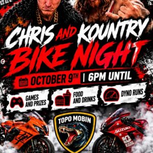 Chris Moore and Kountry Wayne Bike Night at Cycle Specialties in Taylors South Carolina on October 9 2026