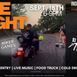 Bike Night at Independence Harley-Davidson on September 18 featuring biker games, DJ Tribblez, food truck and cold drinks