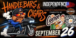 Handlebars and Cigars event at Independence Harley-Davidson in Matthews North Carolina on September 26 2026